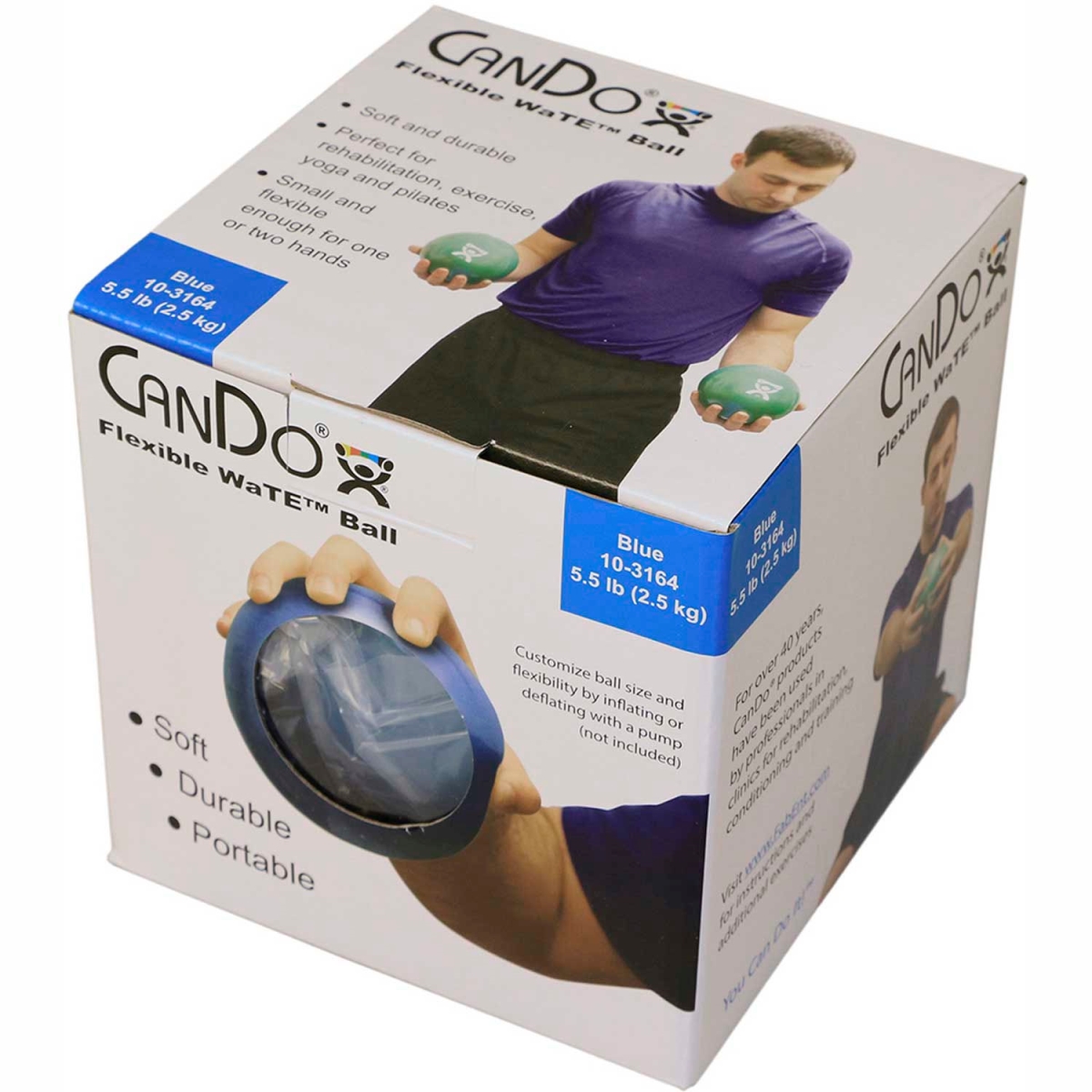 B2192655 CanDo Wate Hand-Held Weighted Ball - Blue - 5.5 lbs
