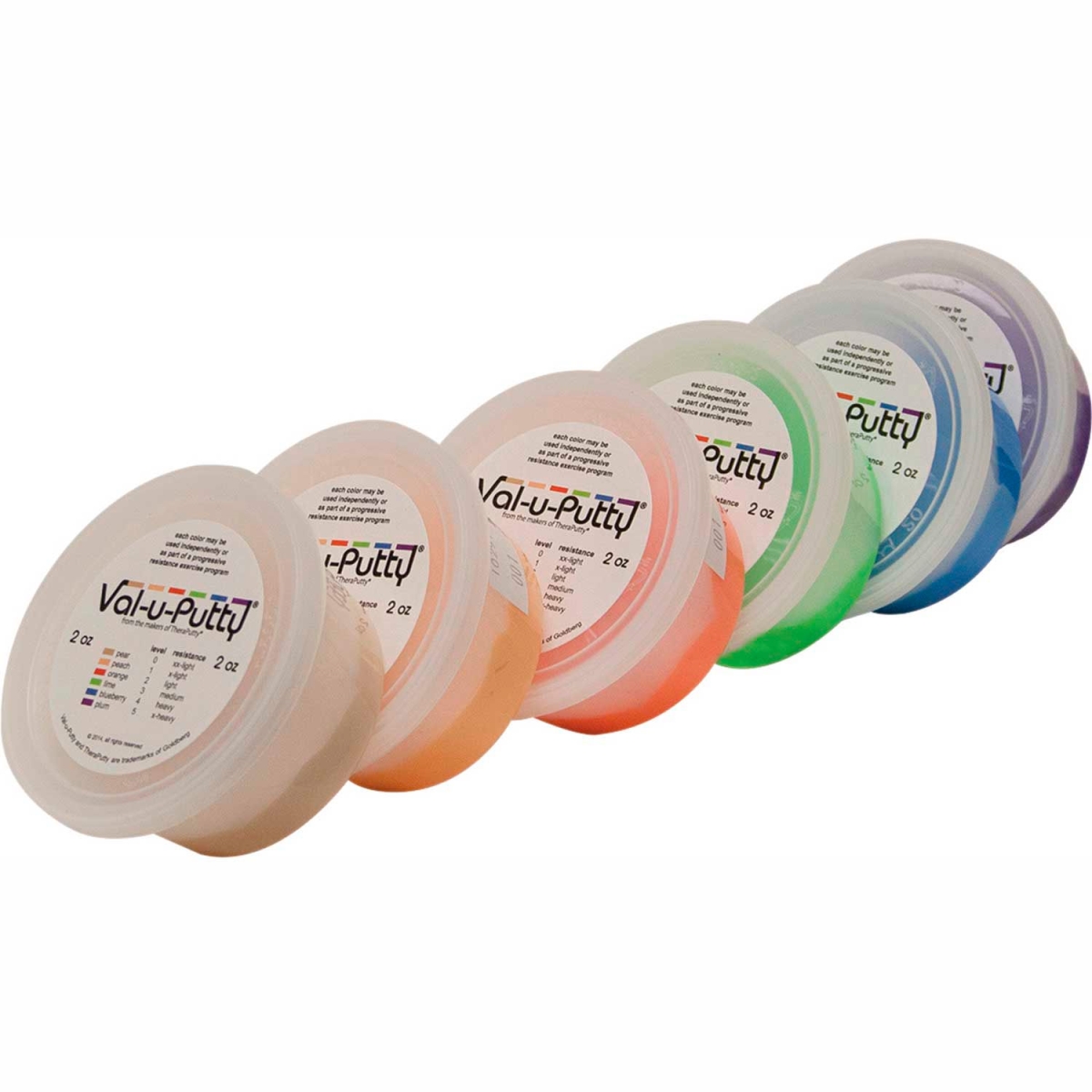 B2176955 Val-U-Putty Exercise Putty - 2 oz - Assorted - Set of 6