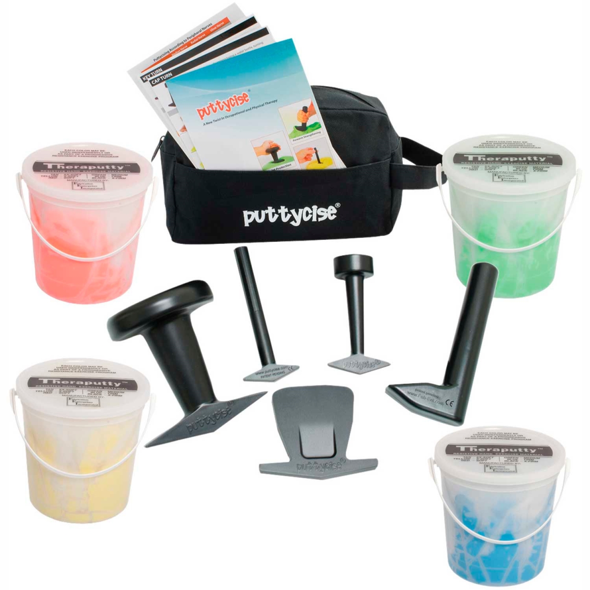 B2177086 Puttycise Thera Putty Set - 5 Tools - Putties - Medium - Multi Color - 4 x 5 lbs