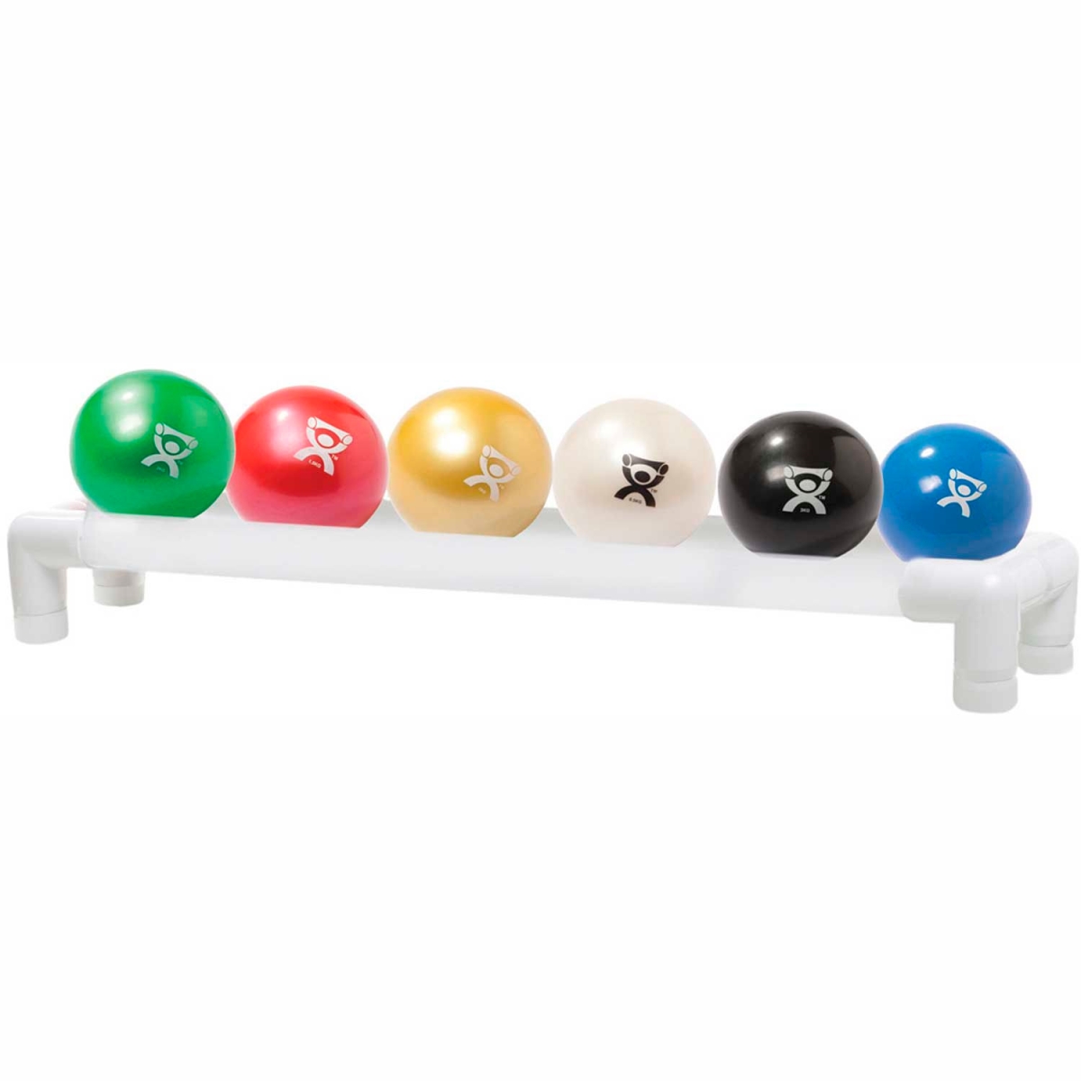 CanDo Weighted Hand-Ball Set - Assorted Colors - 6 Ball Set - Inflatable