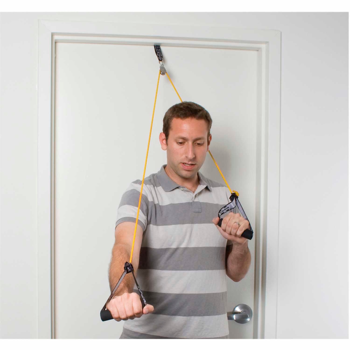 B2188720 CanDo Shoulder Pulley Exerciser with Tubing & Handles - Yellow - X-Light