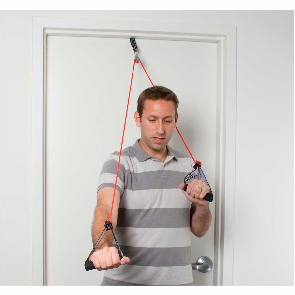 CanDo Shoulder Pulley Exerciser with Tubing & Handles - Red - Light