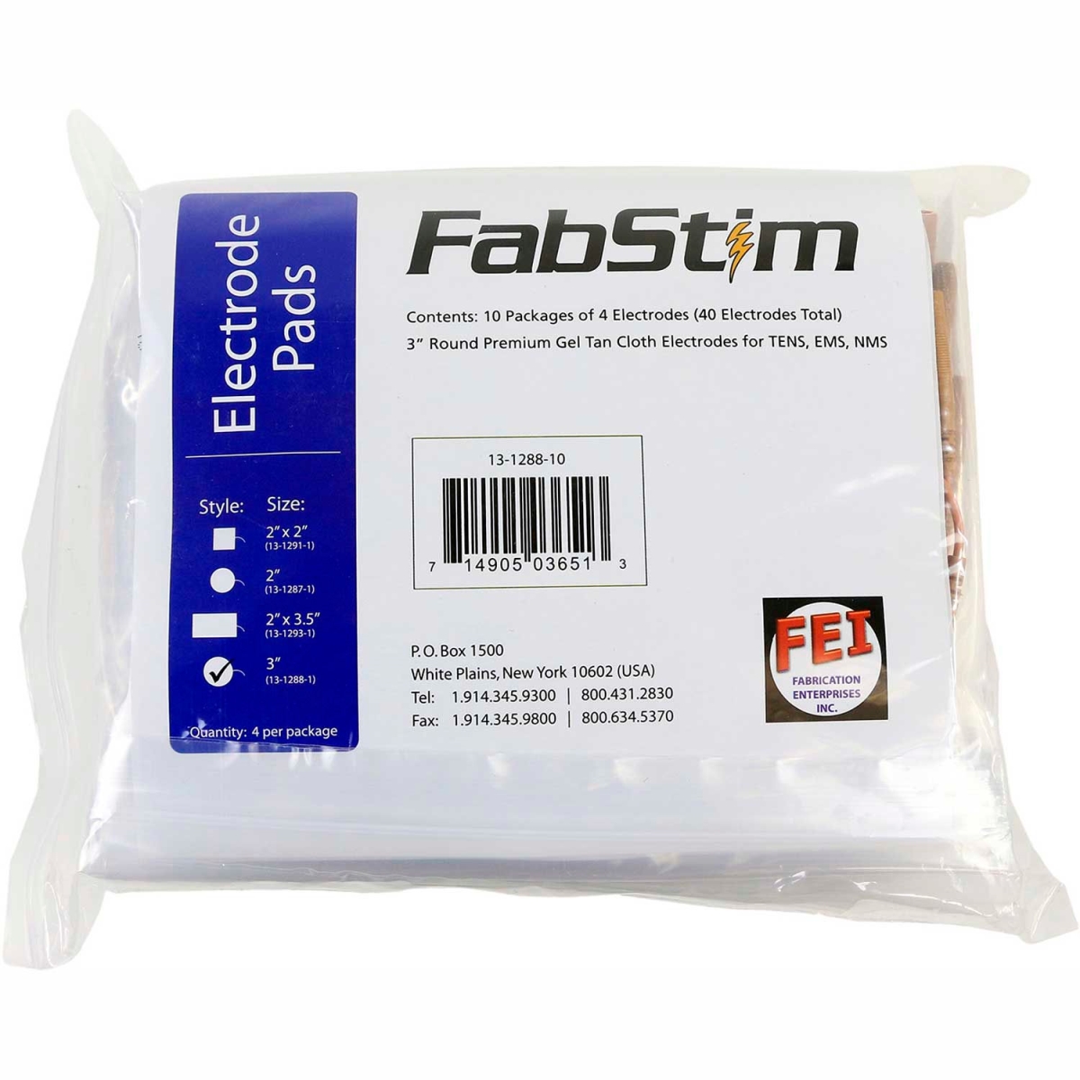 Picture of Fabrication B2203504 3 in. FabStim Self-Adhesive Tens Electrodes - Round - Tan - 40 per Bag