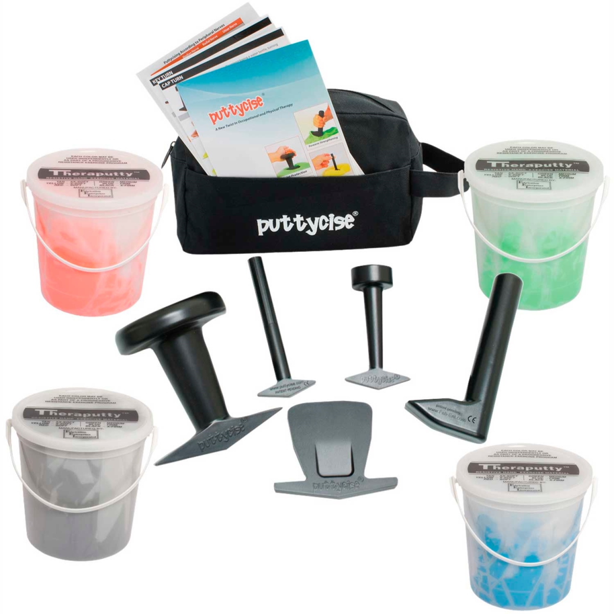 B2177083 Puttycise Thera Putty Set - 5 Tools - Putties - Hard - Multi Color - 4 x 5 lbs