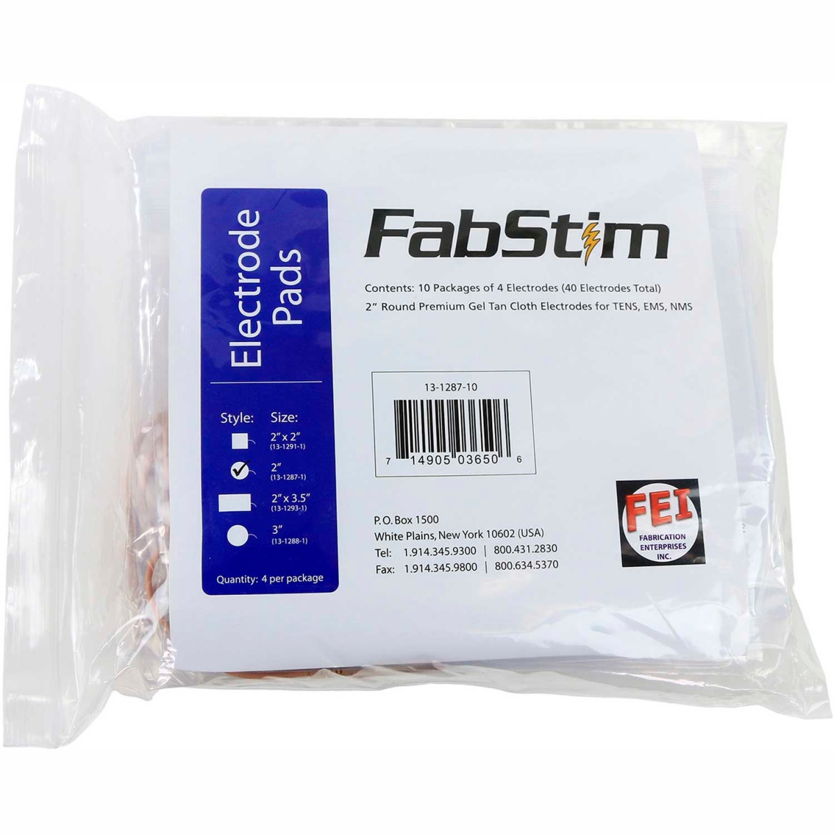 Picture of Fabrication B2203502 FabStim Self-Adhesive Tens Electrodes - Round 2 in. - Tan - 40 per Bag