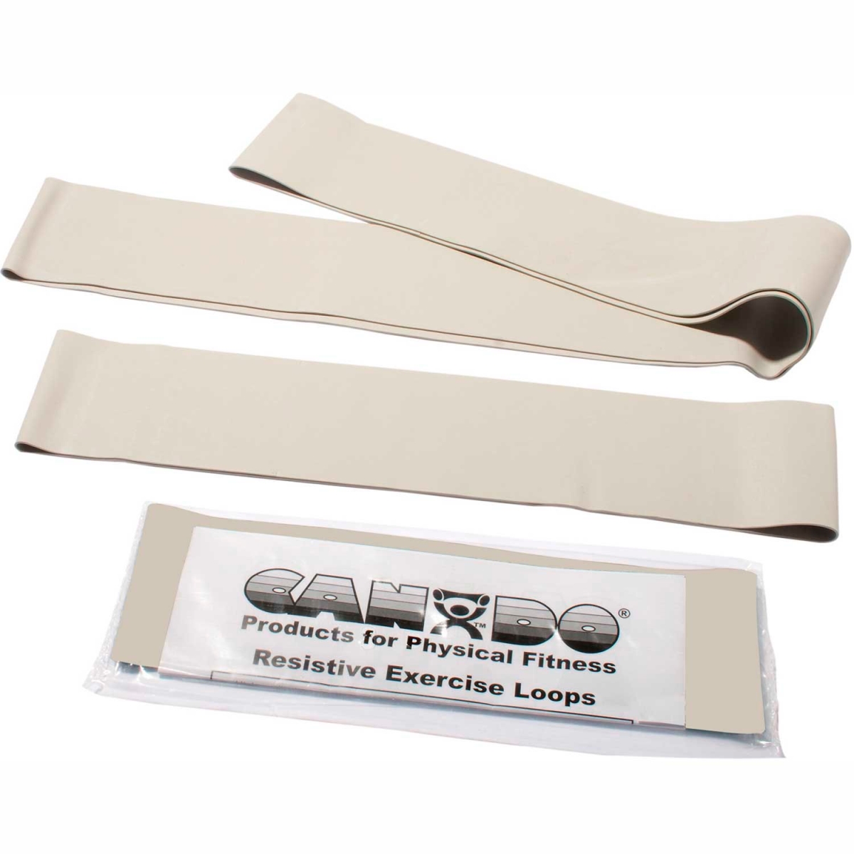 B2188695 10, 15 & 30 in. CanDo Exercise Band Loop Exerciser - Silver - 3 Piece