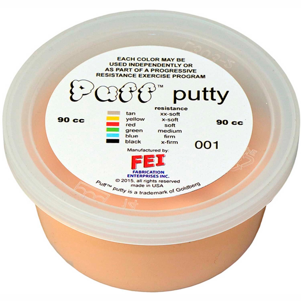 B2176869 Puff LiTE Color-Coded Exercise Putty - XX-Soft - Tan - 90cc
