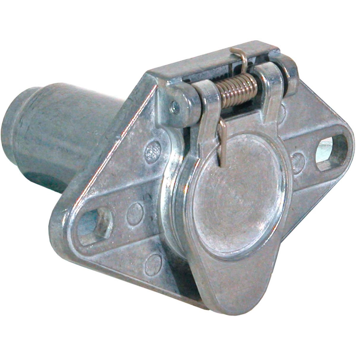6-Way Die Cast Metal Trailer Connector - Truck Side - Durable Zinc Construction
