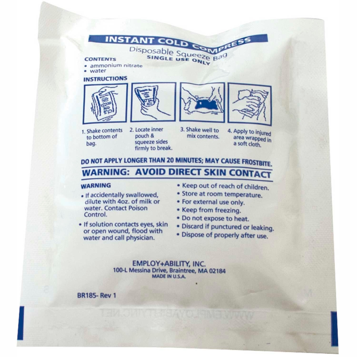 Picture of Fabrication B2194150 4 x 6 in. Relief Pak Instant Cold Compress - Small - White - Case of 12