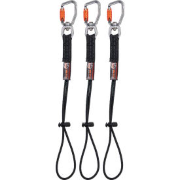 B3168706 Squids 3714 Tool Tail Lanyard with Elastic Cinch Loop - Black - Pack of 3 - 10 lbs