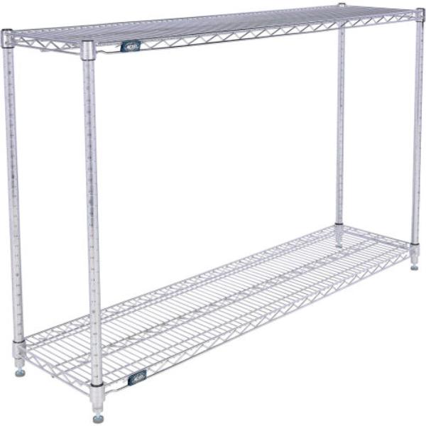 Global Industrial 18543C2 Nexel 2 Shelf Chrome Wire Shelving Unit Starter, Chrome - 54 x 18 x 34 in.