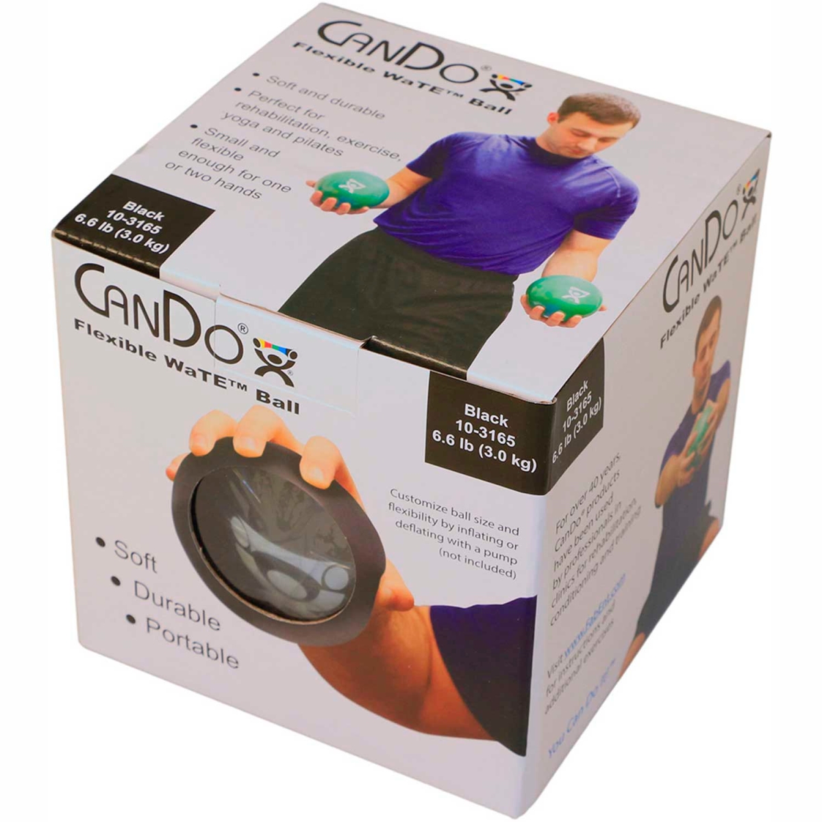 B2192652 CanDo Wate Hand-Held Weighted Ball - Black - 6.6 lbs