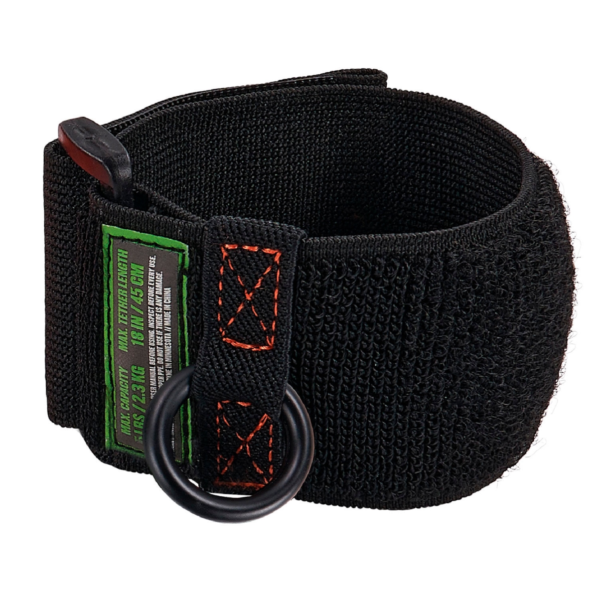 B3168691 Squids 3123 Tool Wristband with D-Ring Anchor - One Size - Black - 5 lbs
