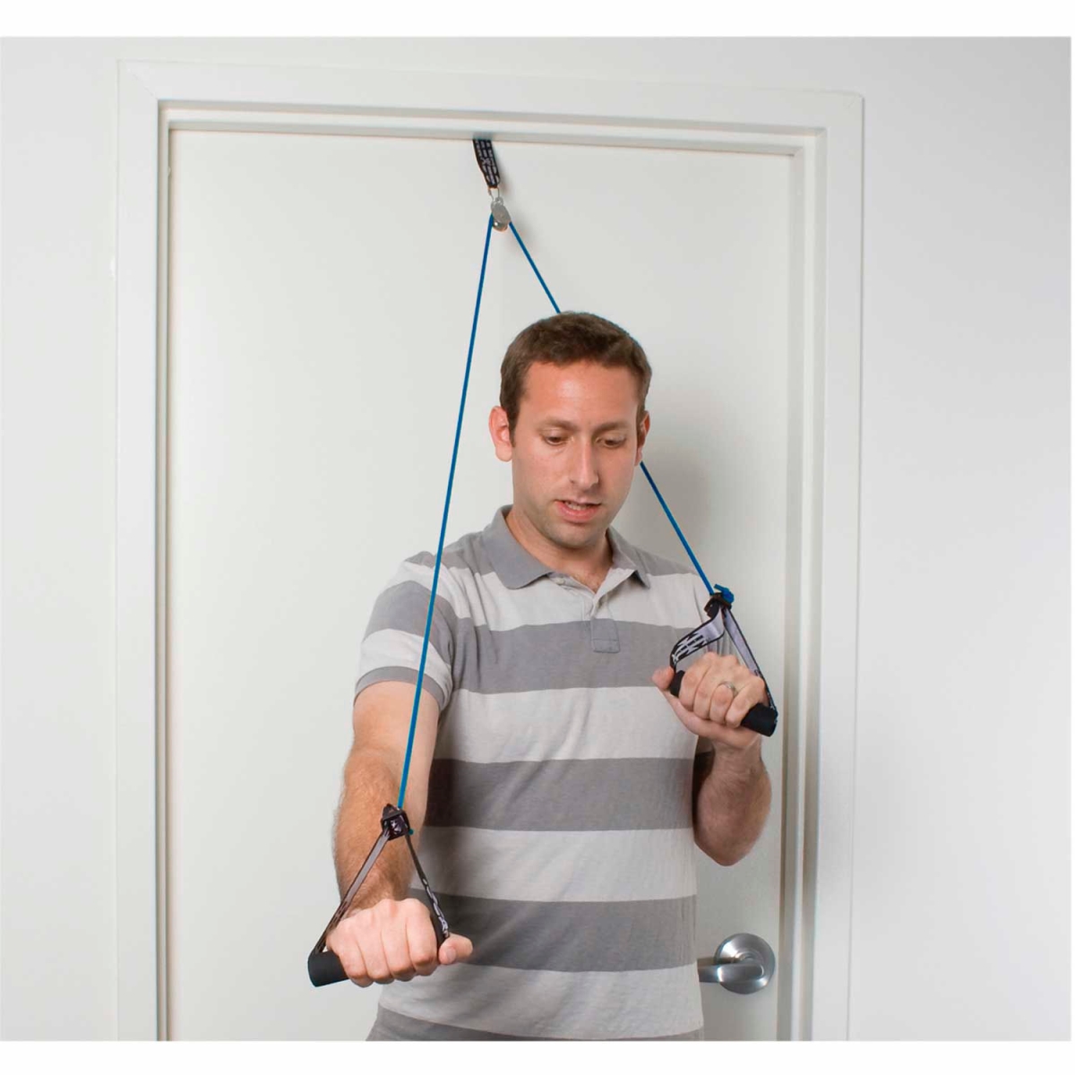B2188281 CanDo Shoulder Pulley Exerciser with Tubing & Handles - Blue - Heavy
