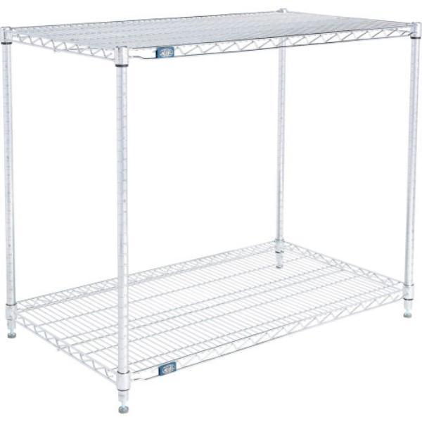 Global Industrial 24423C2 Nexel 2 Shelf Chrome Wire Shelving Unit Starter, Chrome - 42 x 24 x 34 in.
