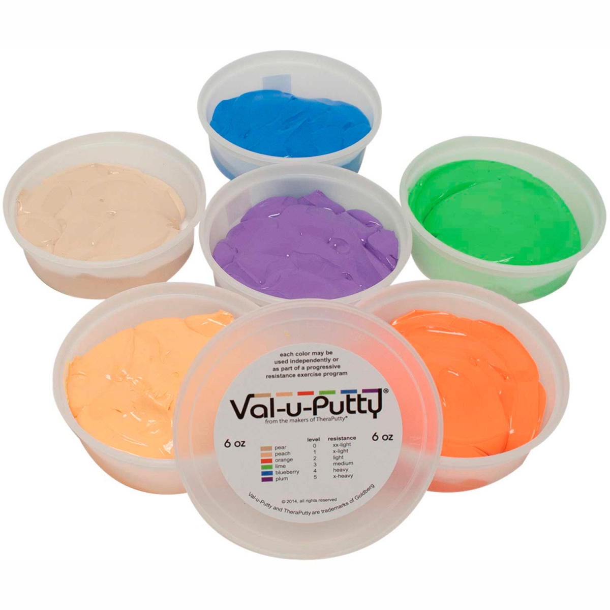 B2176915 Val-U-Putty Exercise Putty - 6 oz - Assorted - Set of 6