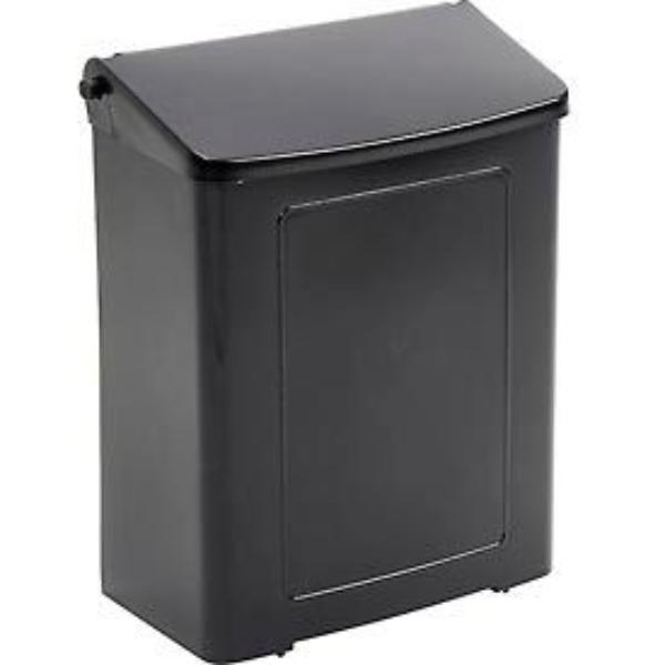 Safe-Use Sanitary Napkin Receptacle - Black - Wall-Mountable - Easy Disposal