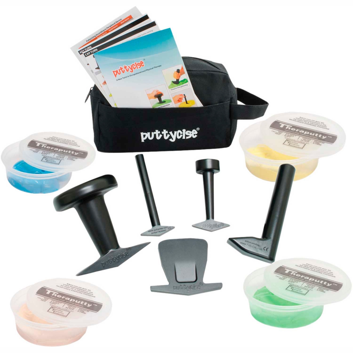 B2177091 Puttycise Thera Putty Set - 5 Tools - 4 x 6 oz - Putties - Easy - Multi Color