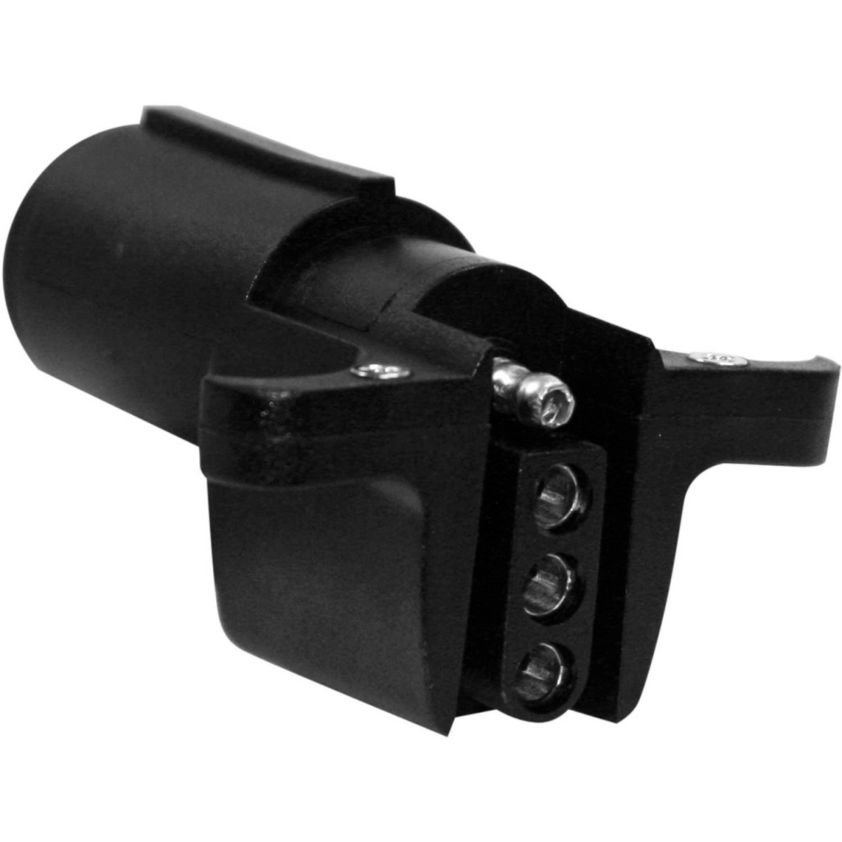 6-Way to 4-Way Round Trailer Connector Adapter - Black - 1 Pack - Weather-Resistant