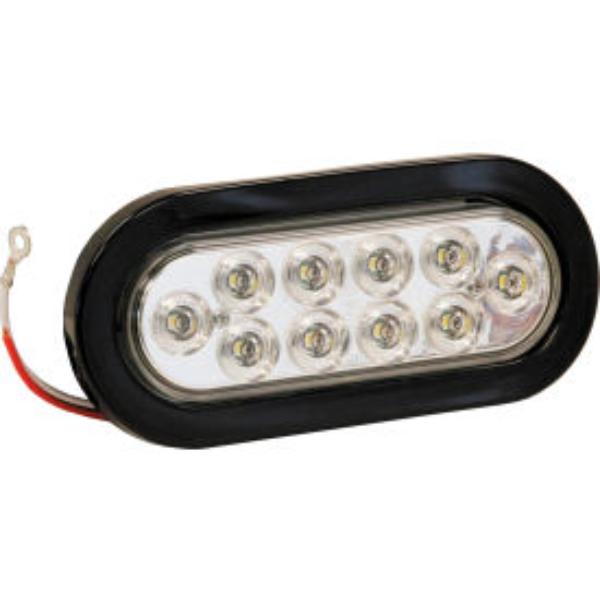 B545848 6.5 in. Oval 10 LED Clear Backup Light with Grommet & Plug - 5626310 - Pack of 2