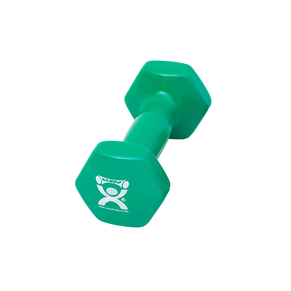 B2192686 CanDo Vinyl-Coated Cast Iron Dumbbell - Green - 3 lbs