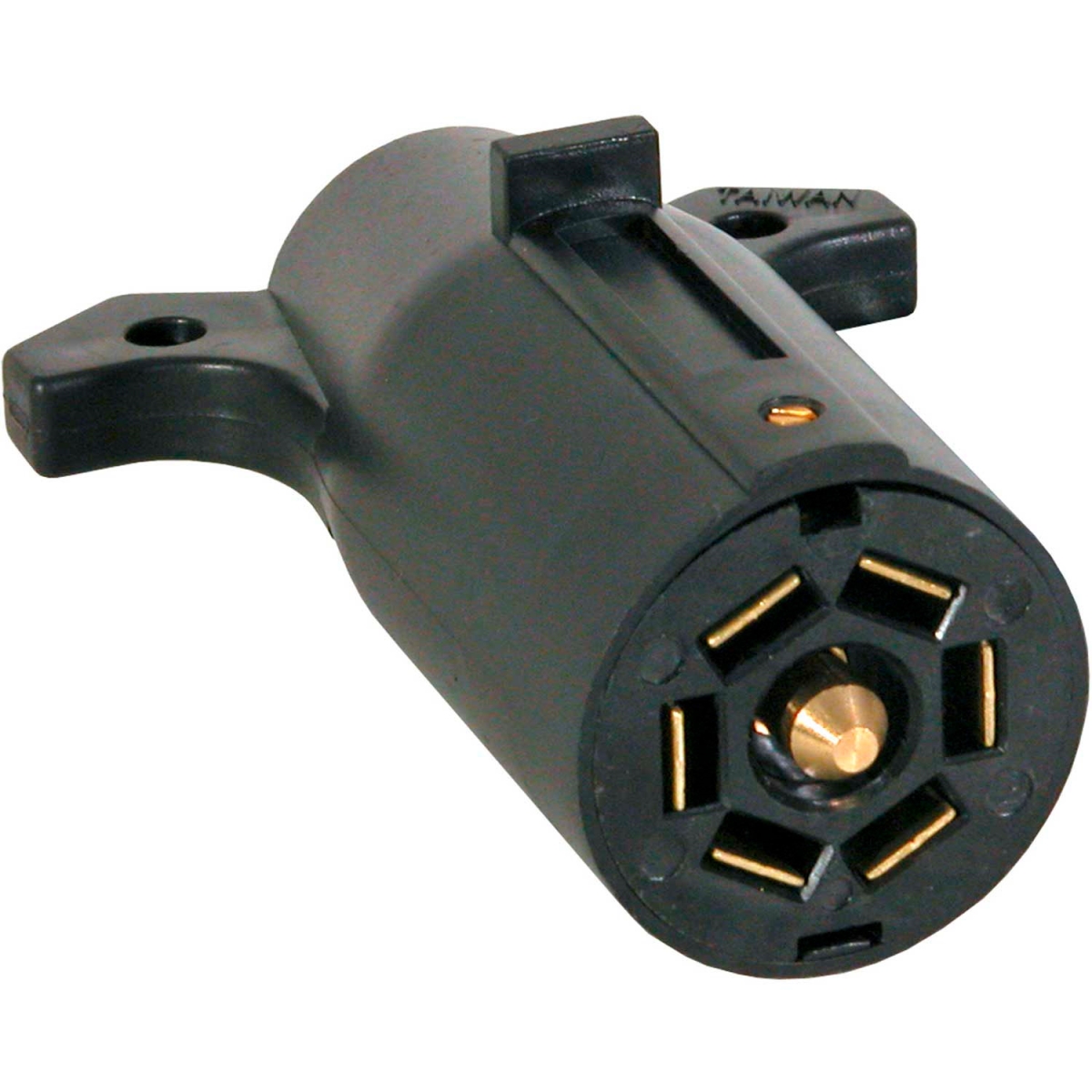 7-Way Plastic Trailer Connector - Black - Standard Size - Durable Design