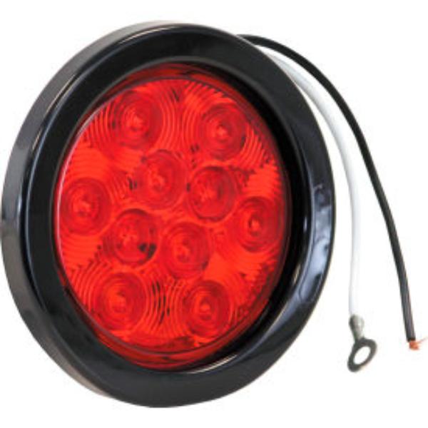 B545832 4 in. Round 10 LED Red Stop-Turn Tail Light with Grommet & Plug - Pack of 4