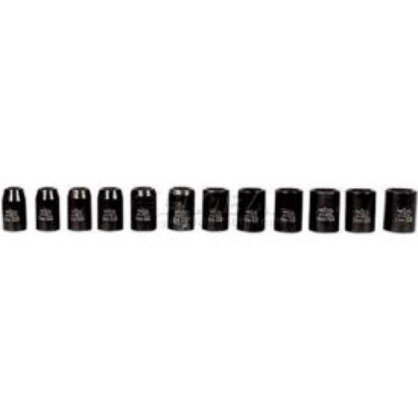 1/2 in Drive Impact Socket Standard Socket, black oxide, Metric, 19mm, 1-1/2in.L, Hex