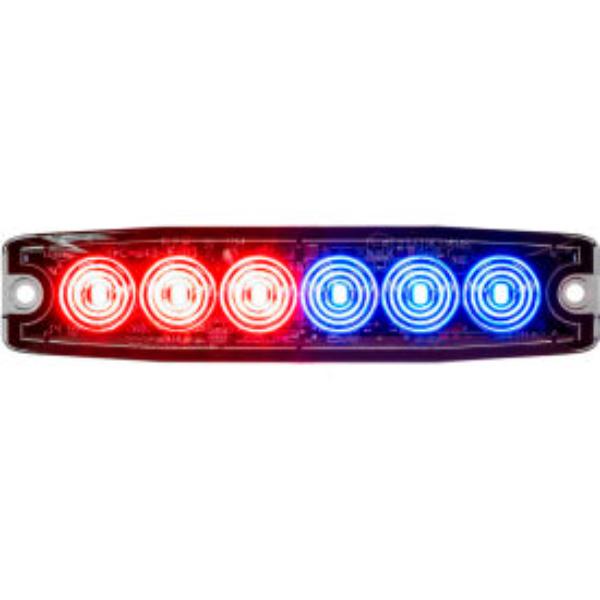 B2262823 5.14 in. Red & Blue Surface Mount Ultra-Thin LED Strobe Light - Black - 8892205