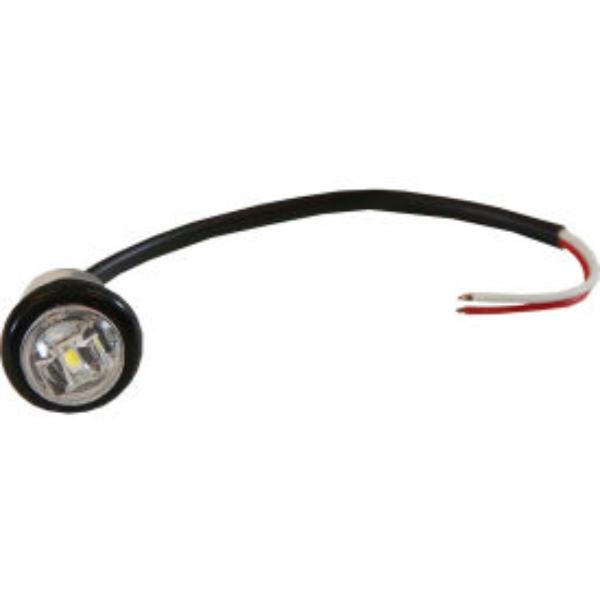 B2262773 0.75 in. Round Marker Clearance Lights - 1 LED Clear with Stripped Leads - 5627532 - Pack of 10