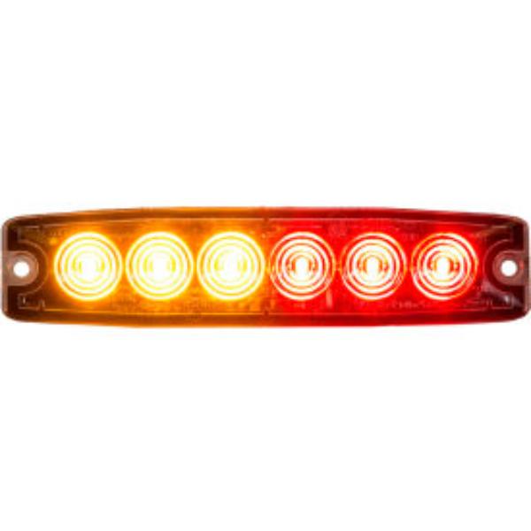 B2262822 5.14 in. Amber & Red Surface Mount Ultra-Thin LED Strobe Light - 8892206