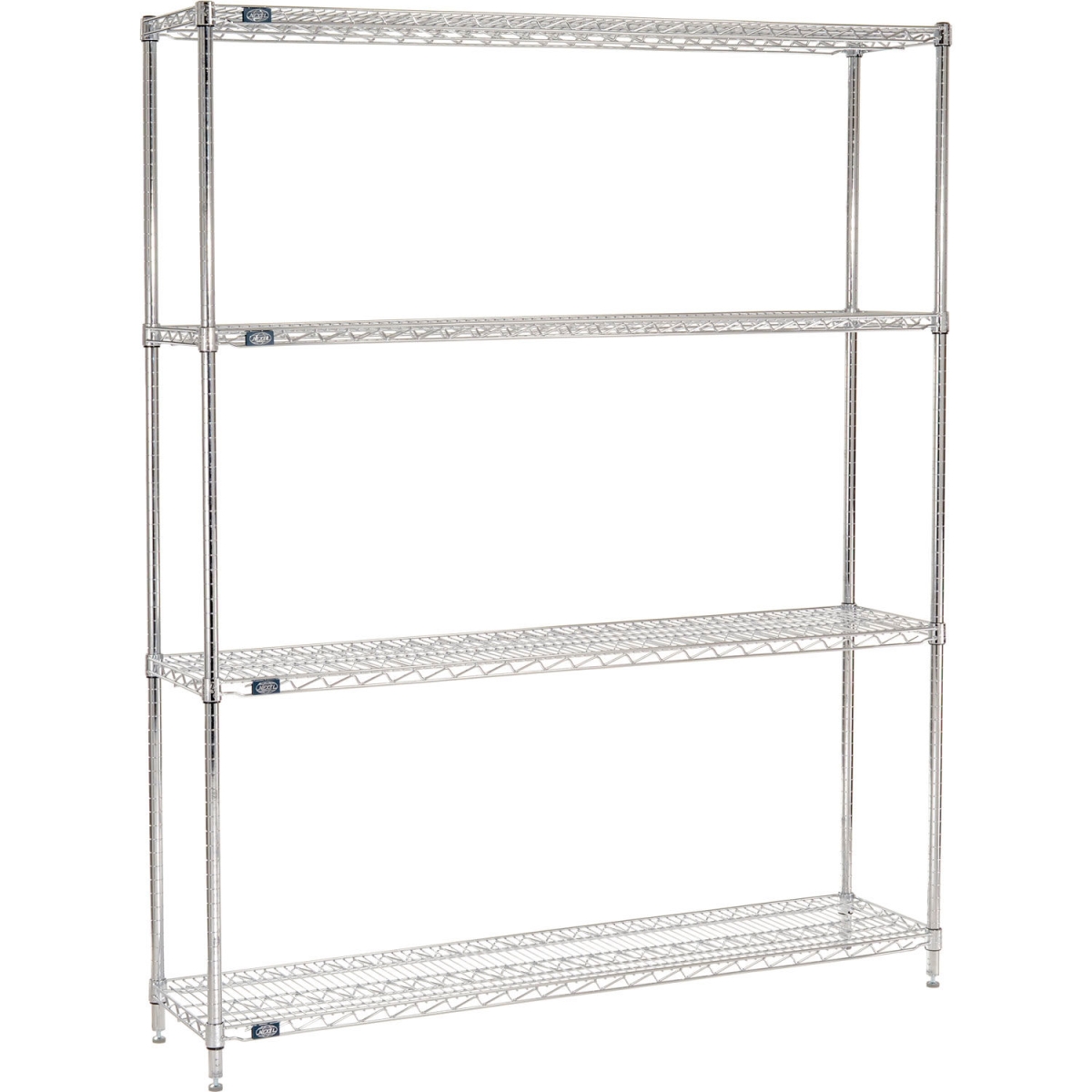 Global Industrial 12608C Nexel 4 Shelf Chrome Wire Shelving Unit Starter, Chrome - 60 x 12 x 86 in.
