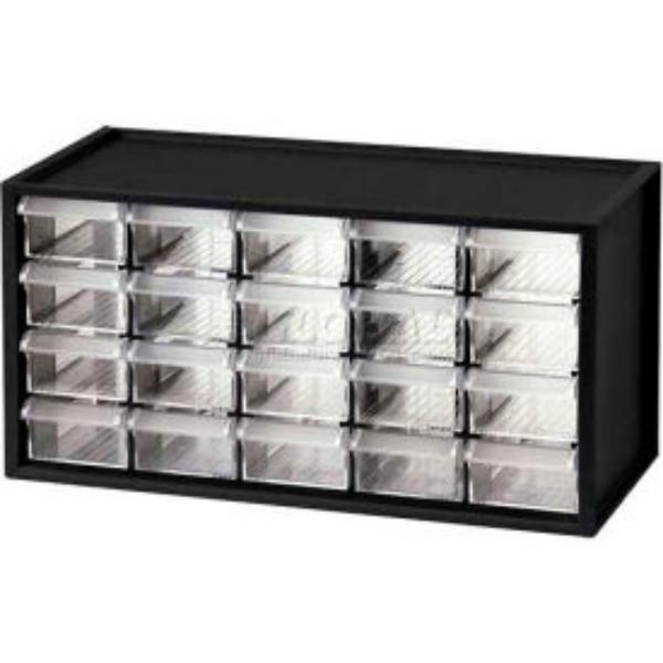 B1044913 Shuter Parts Drawer Cabinet - 20 Drawers - Bench Style - 14.75 x 6 x 7.375 in. - Transparent & Gray