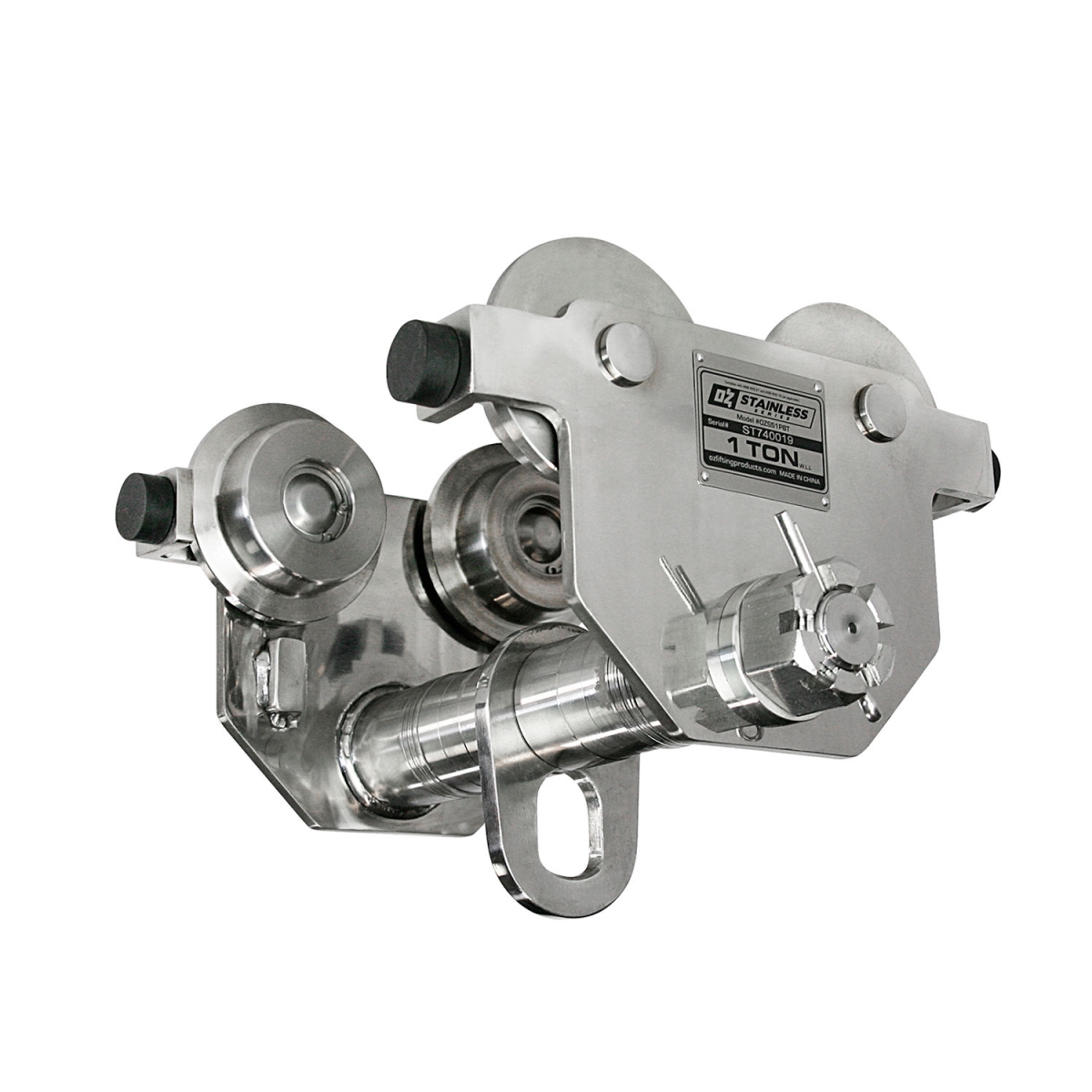B2428599 Push Beam Trolley - Stainless Steel - 1 Ton - Silver