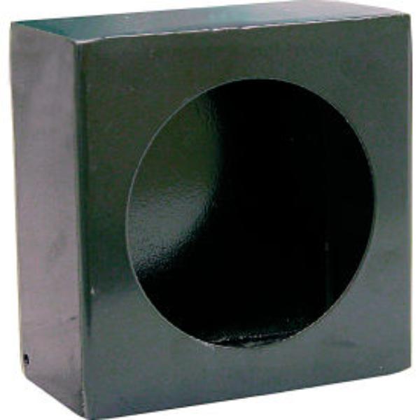B545901 Single Round Black Steel Light Cabinet with End Lamp Hole - Pack of 2