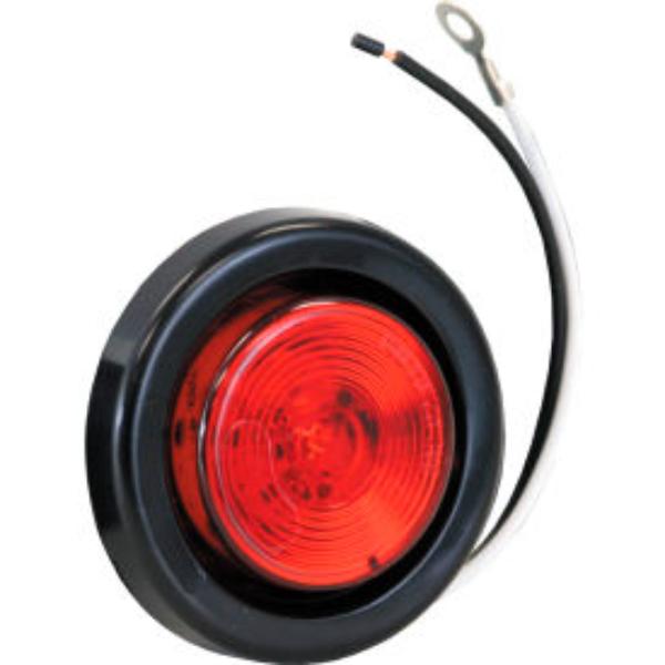2 Inch Red Round Marker/Clearance Light Kit With 1 LED (PL-10 Connection, Includes Grommet and Plug)