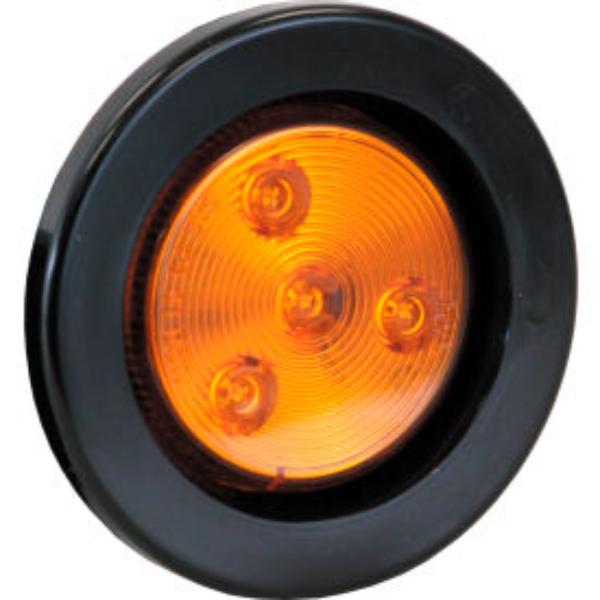 2.5" Amber Round Clearance/Marker Light Kit w/ 4 LEDs (PL-10 Connection, Includes Grommet & Plug)