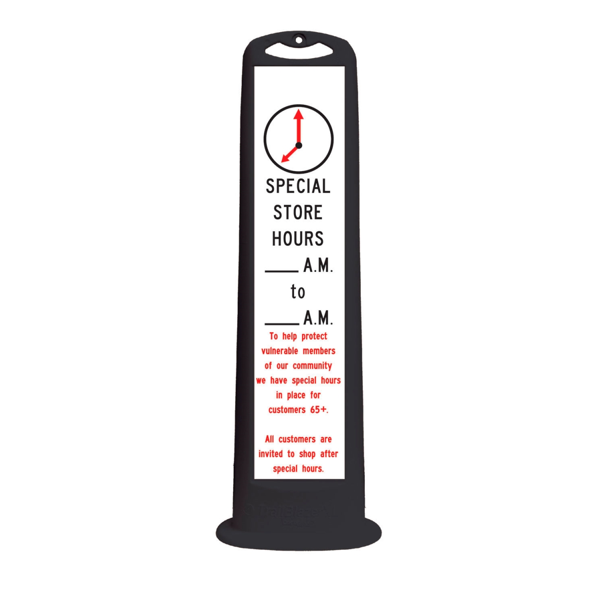 Cortina Trailblazer 03-768BLK-SSH Vertical Panel, Black, 45", XL, "Special Store Hours"