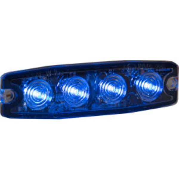 B2262923 4.4 in. Blue Surface Mount Ultra-Thin Strobe Light with 4 LED - Black - 8892244