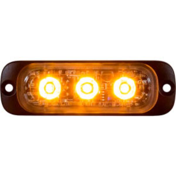 B2263030 3.375 in. Amber Thin Mount Horizontal Strobe Lights with 3 LED - Black - 8892300