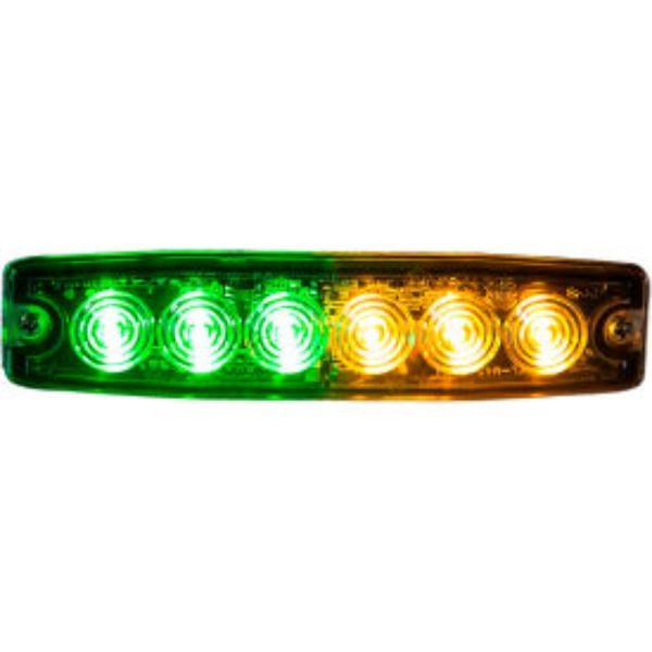 B2262858 5.14 in. Amber & Green Surface Mount Ultra-Thin LED Strobe Light - 8892210