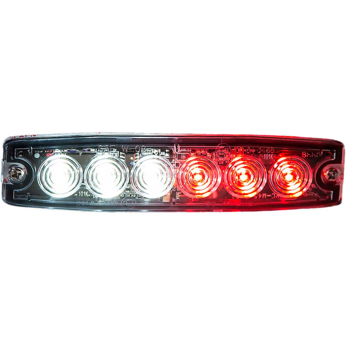 B2262808 5.14 in. Clear & Red Surface Mount Ultra-Thin LED Strobe Light - 8892207