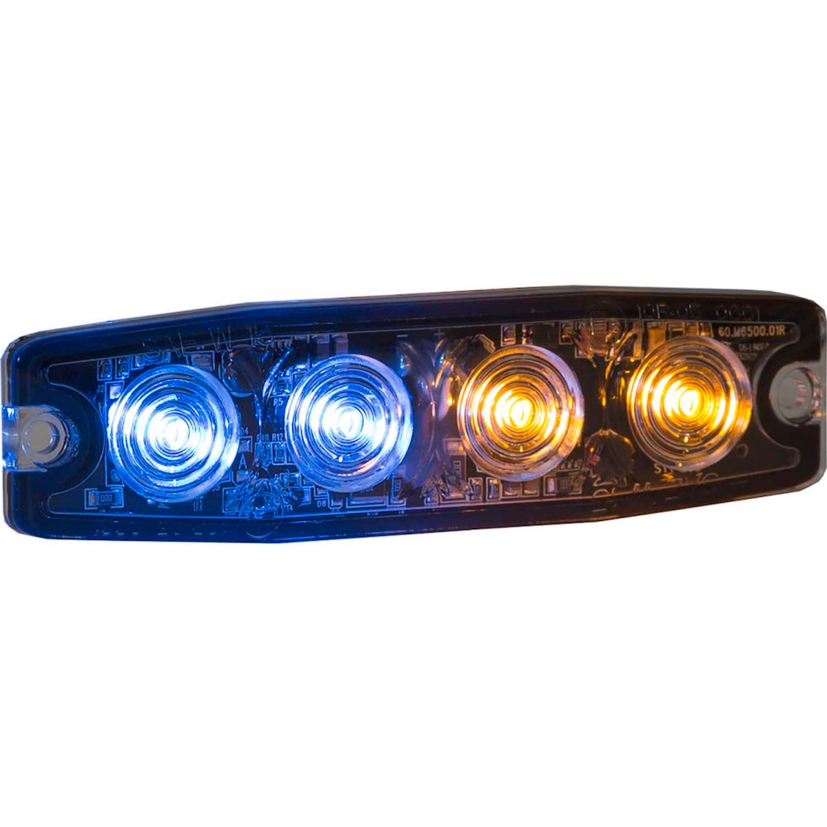 B2262877 4.4 in. Amber & Blue Surface Mount Ultra-Thin Strobe Light - 4 LED - 8892248