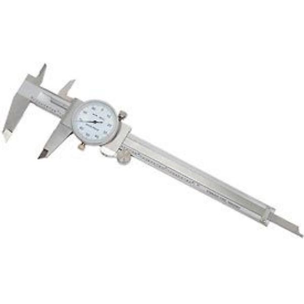 Picture of ABS Import Tools 534164 6 in. Precision Dial Caliper with White Dial - Silver