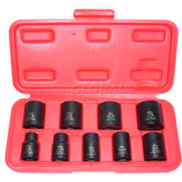 3/8 in Drive Impact Socket Standard Socket, black oxide, SAE, 5/8in., 1-3/16in.L, Hex