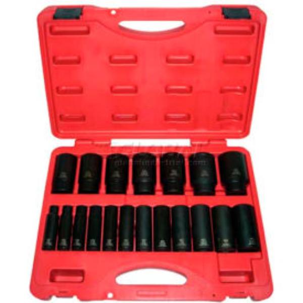 1/2 in Drive Impact Socket Deep Socket, black oxide, SAE, 11/16in, 3-1/16in.L, Hex