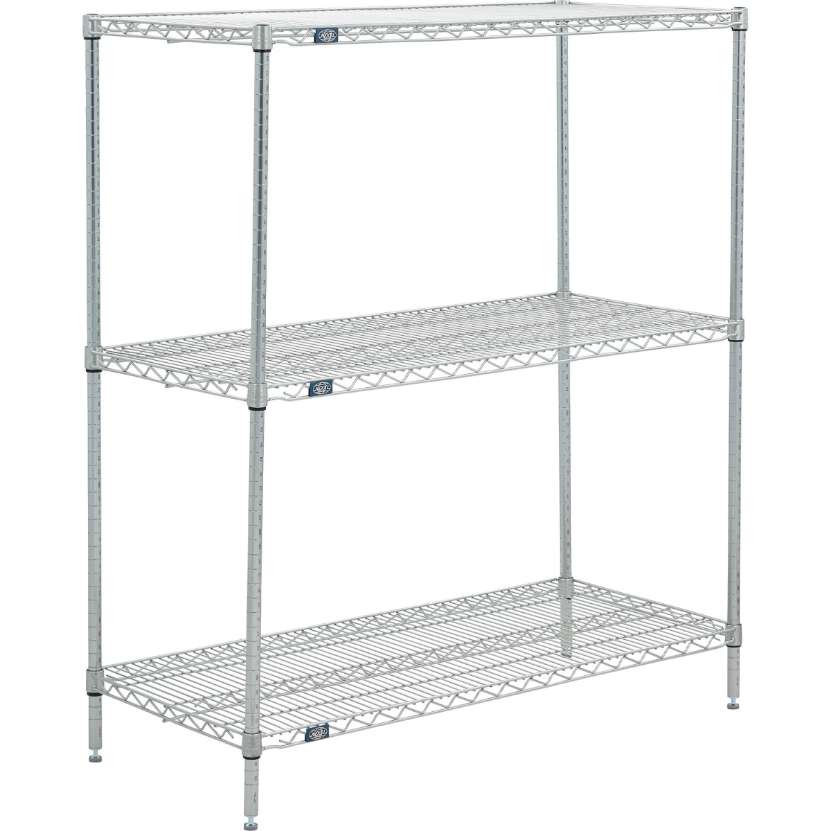 Global Industrial 21725Z3 Nexel 3 Shelf Poly-Z-Brite Wire Shelving Unit Starter, Clear - 72 x 21 x 54 in.