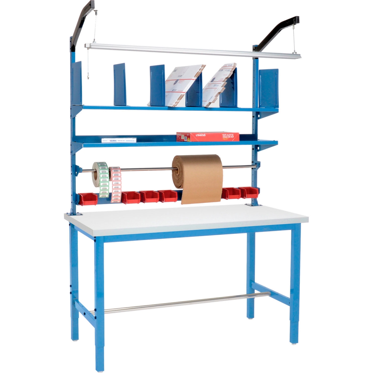 Global Industrial 412452 Packing Workbench with Riser Kit - Laminate Square Edge - 60 x 36 in.