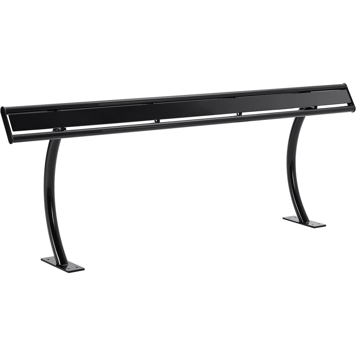 Global Industrial 348208BK 8 ft. Leaning Rail - In-Ground & Surface Mount - Black