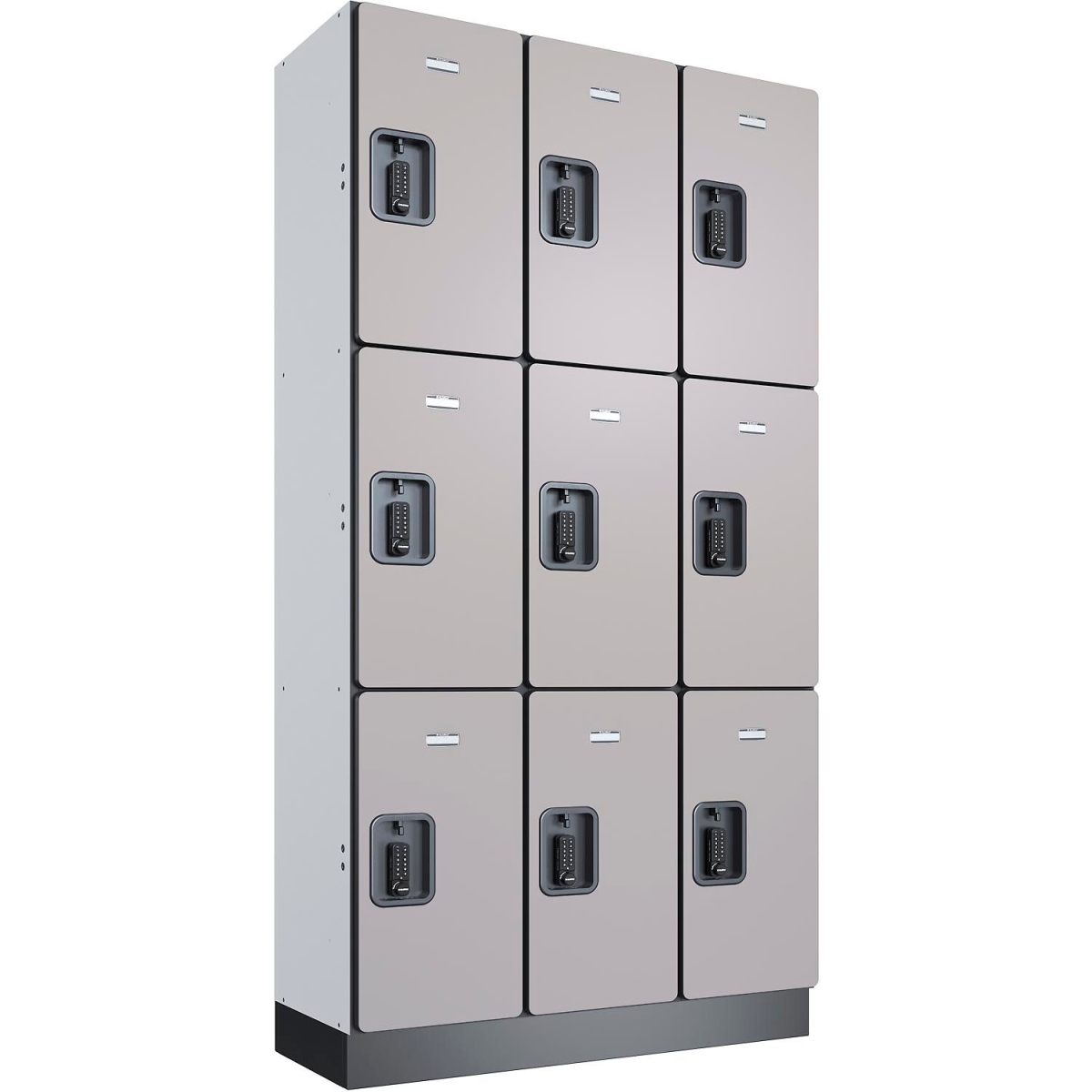Digital Wood Locker - Gray - 36 x 15 x 72 in. - Assembled - Moisture-Resistant Base